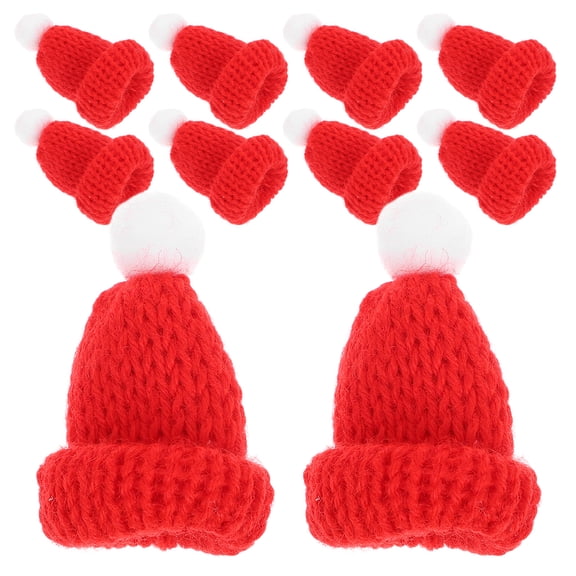 UKCOCO DIY Bottle Caps Knitted Christmas Hat Red 10Pcs