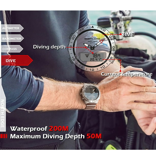 Men Sports Digital Analog Watch Diving Watch Steel Business Wrist