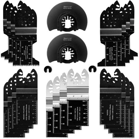 

24Pcs Oscillating Multi Tool Saw Blades Kit Set for Wood Plastic Soft Metal Cutting Quick Release Saw Blades