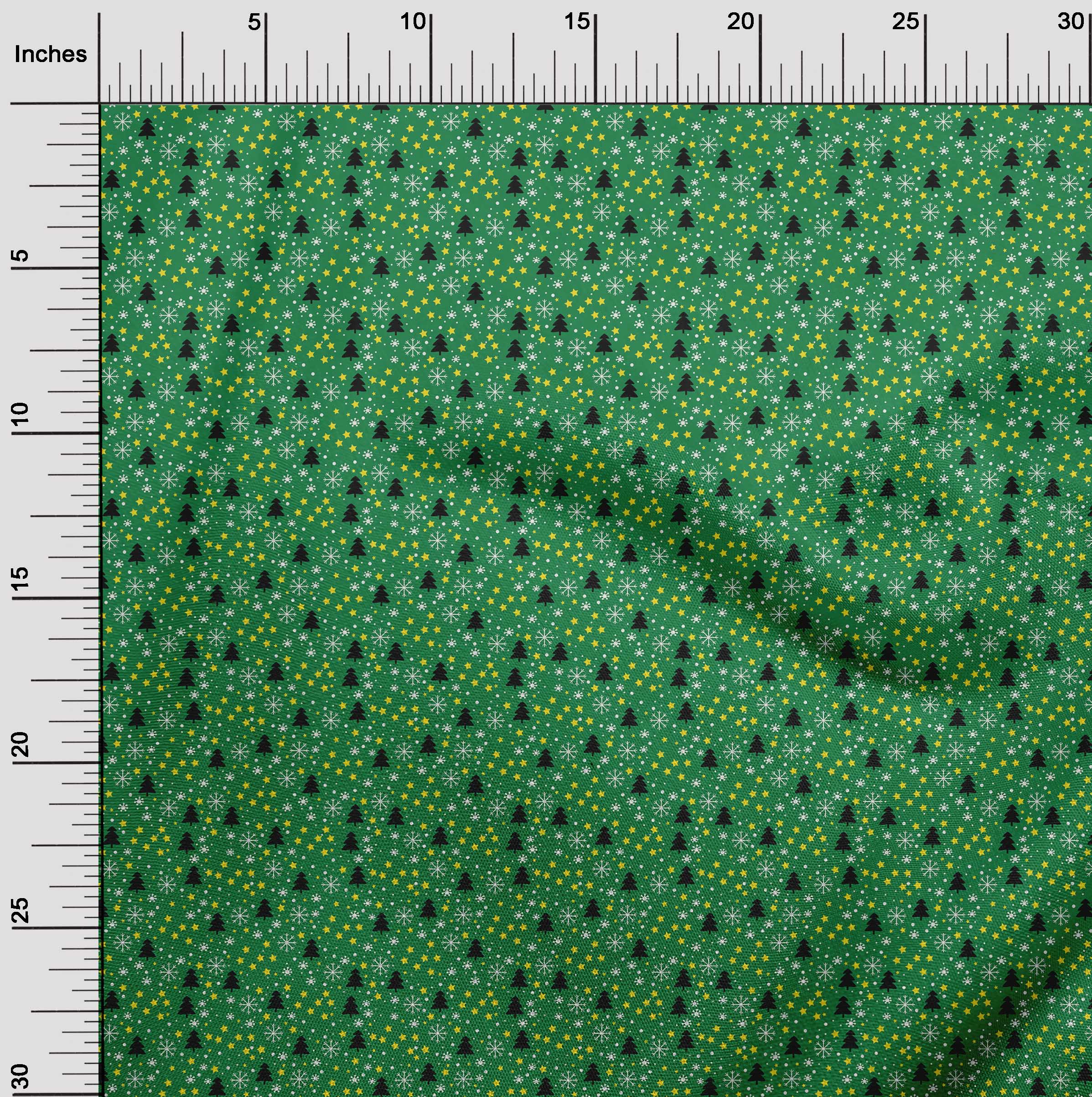 oneOone Cotton Jersey Green Fabric Merry Christmas Diy Clothing Quilting Fabric Print Fabric By Yard 58 Inch Wide