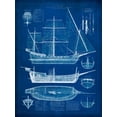 thumbnail image 2 of Studio 19x24 Gold Ornate Wood Framed with Double Matting Museum Art Print Titled - Ship Blueprint I, 2 of 4