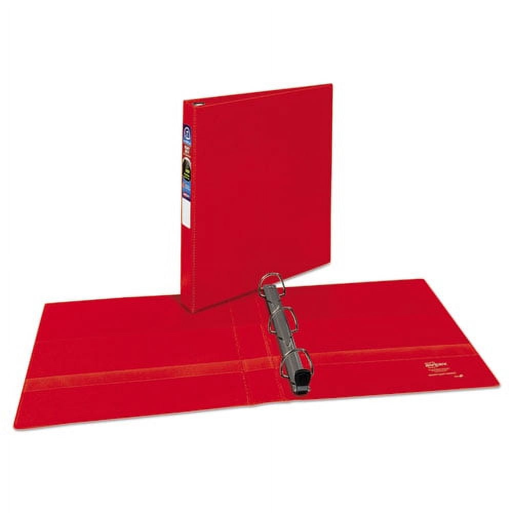 Heavy-Duty Non-View Binder With Durahinge And One Touch Ezd Rings, 3 Rings, 1" Capacity, 11 X 8.5, Red | Bundle of 5 Each