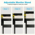 thumbnail image 4 of Sofanext 61 inch L Shaped Gaming Desk with 4 Drawers & Power Outlets, Home Office Desk with Adjustable Heights Monitor Stand & Keyboard Tray, Computer Desk with LED Light, Pure Black, 4 of 12