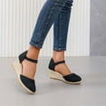 thumbnail image 2 of Amzcrzy Zapatos de mujer,Zapatos de mujer,Zapatillas de mujer, Sandalias de verano para mujer, sandalias de plataforma con cuña y punta cerrada, sandalias de lino con hebilla Sandalias Mujer Zapatill, 2 of 9