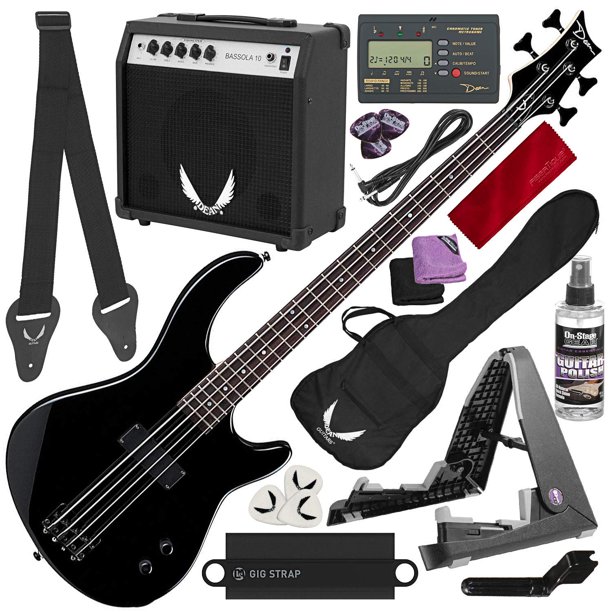 Dean Edge 09 Bass and Amp Pack Black Dean Edge 09 Bass Guitar, Bass