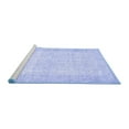 thumbnail image 2 of Ahgly Company Machine Washable Indoor Square Abstract Blue Contemporary Area Rugs, 4' Square, 2 of 4