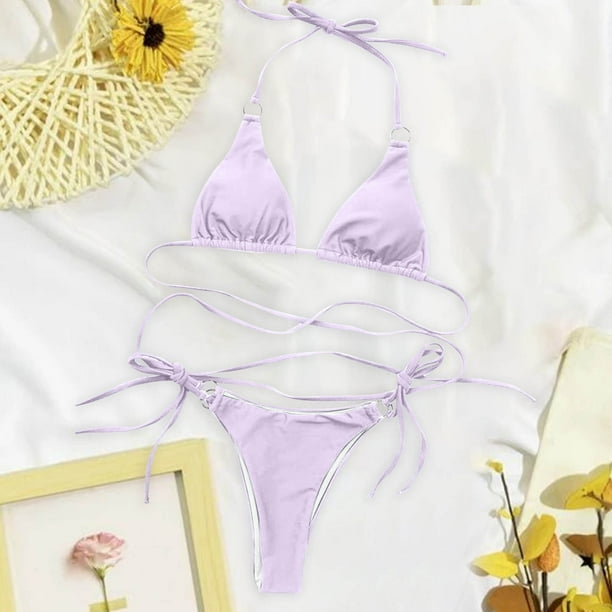 Traje de baño para mujer, moda, cómodo, bikini, traje de baño liso para mujer, bikinis, trajes de baño para mujer, conjuntos de bikini para mujer, trajes de baño bikini para mujer