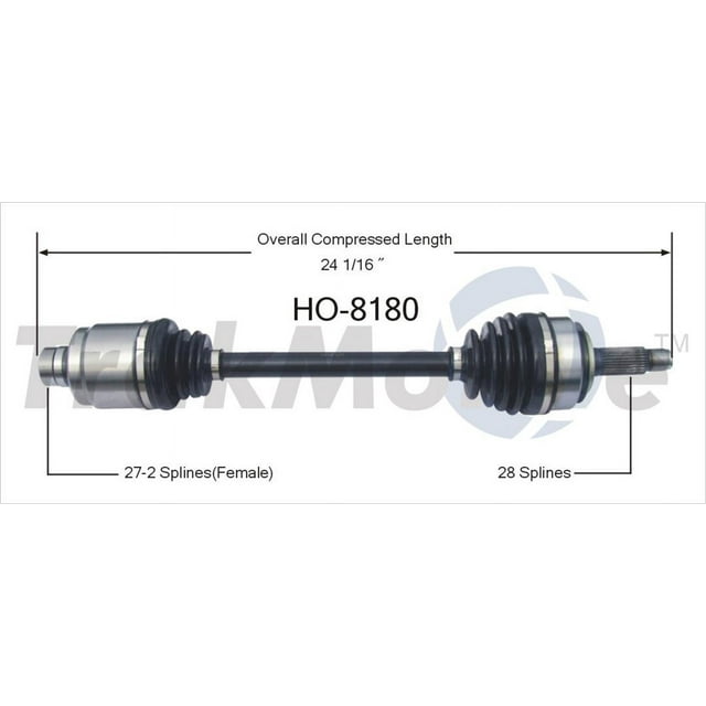 TrakMotive CV Axle Shaft HO-8180 Premium; OEM Replacement