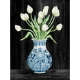 thumbnail image 2 of Jacobs, Cindy 12x14 White Modern Wood Framed Museum Art Print Titled - Blue and White Tulips Black II, 2 of 4