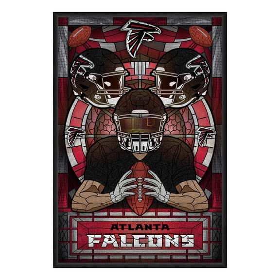 Atlanta Falcons Framed Stained Glass Art Print