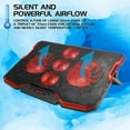 thumbnail image 4 of ENHANCE Cryogen Gaming Laptop Cooling Pad - Fits 17 in. Computer, PS4 - Adjustable Laptop Cooling Stand with 5 Quiet Cooler Fans, 2 USB Ports and LED Lighting - Slim Portable Design 2500 RPM, Red, 4 of 9