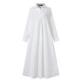 thumbnail image 3 of ZANZEA Women Pure Color Long Sleeve Long Shirt Dress FZH, 3 of 6