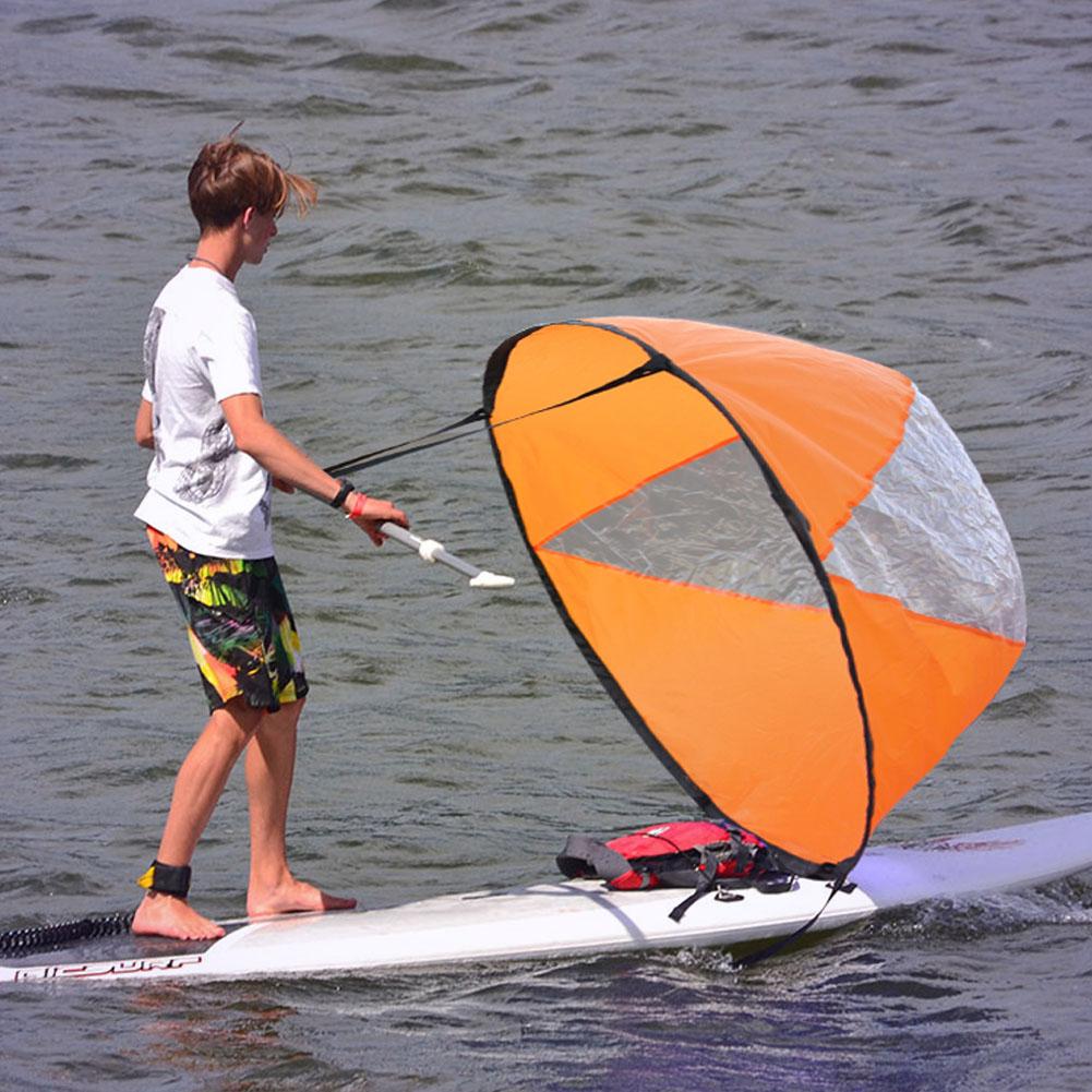 Peahefy PVC Folding Portable Downwind Wind Paddle Popup Board Kayak Sail Kit Sailboat, Kayak