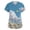 Royal Blue, variant on Medical Scrubs Women Cloud Printed Stretch Fashion Nurse Working Uniform, Cozy V Neck Short Sleeve Pocket Tunic Tops Beige L