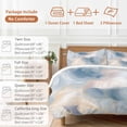 thumbnail image 6 of Marble with Bedding Duvet Cover Set Full Size 4 Pieces Gold Lines Pink Blue Gradient Texture Bedding Set with Zipper Closure, 1 Comforter Cover 86x86 Inches 1 Flat Sheet & 2 Pillow Cases, 6 of 7