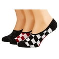 thumbnail image 2 of Vans Unisex Classic Super No Show Socks 3 Pairs, (Checker) Red/White/Charcoal, Size 6.5-9, 2 of 3