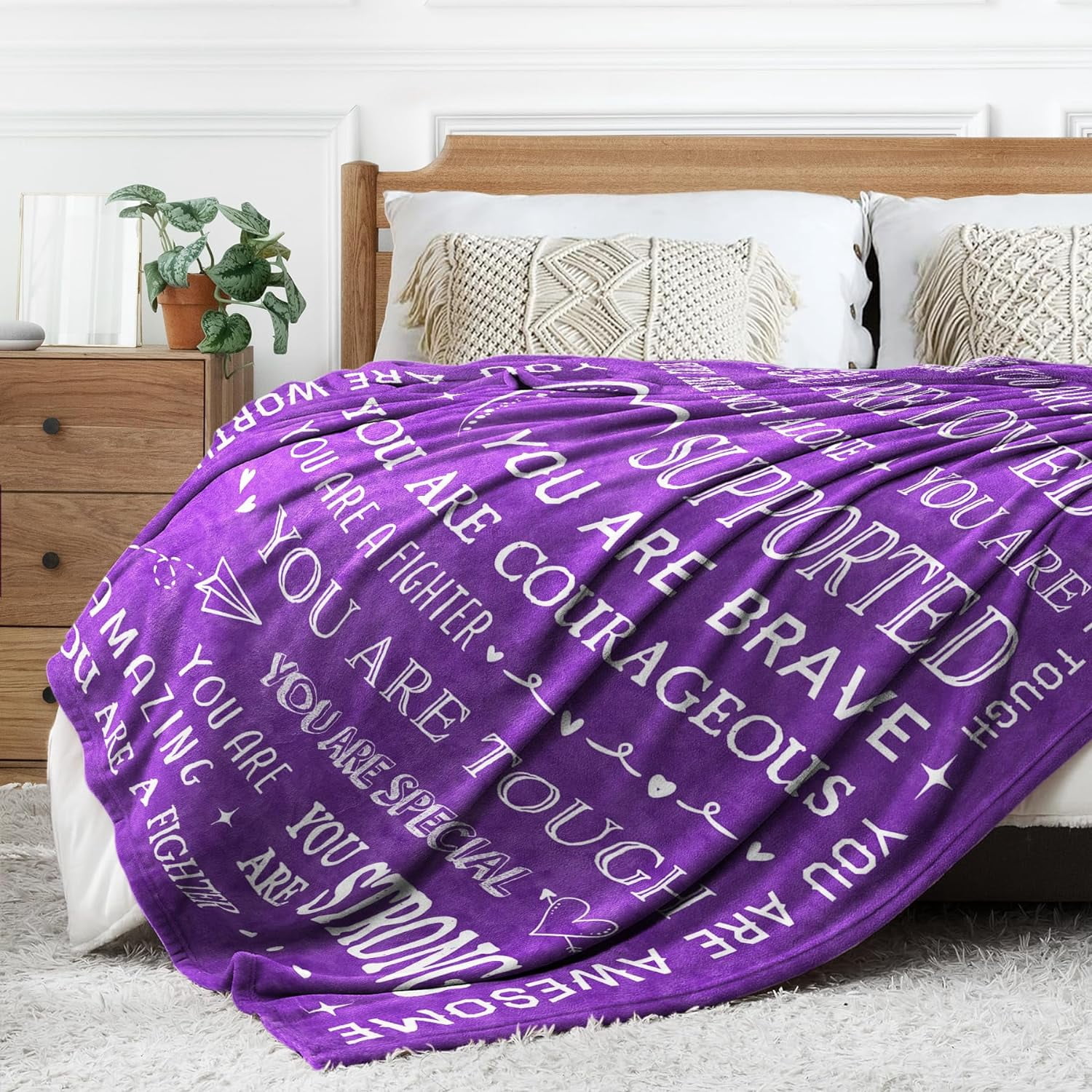 Blanket Gifts for Women or Men - Get Well Blanket, Inspirational Gifts for Her Him, Feel Better After Surgery Gifts, Thinking of You Gifts for Mom Friend Sister Daughter