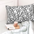 thumbnail image 4 of Honeii Hand Drawn Snake Print Pillow Cases,Plush Throw Pillow Covers,Decorative Pillowcase for Sofa, Couch, Living Room-16"x24", 4 of 6