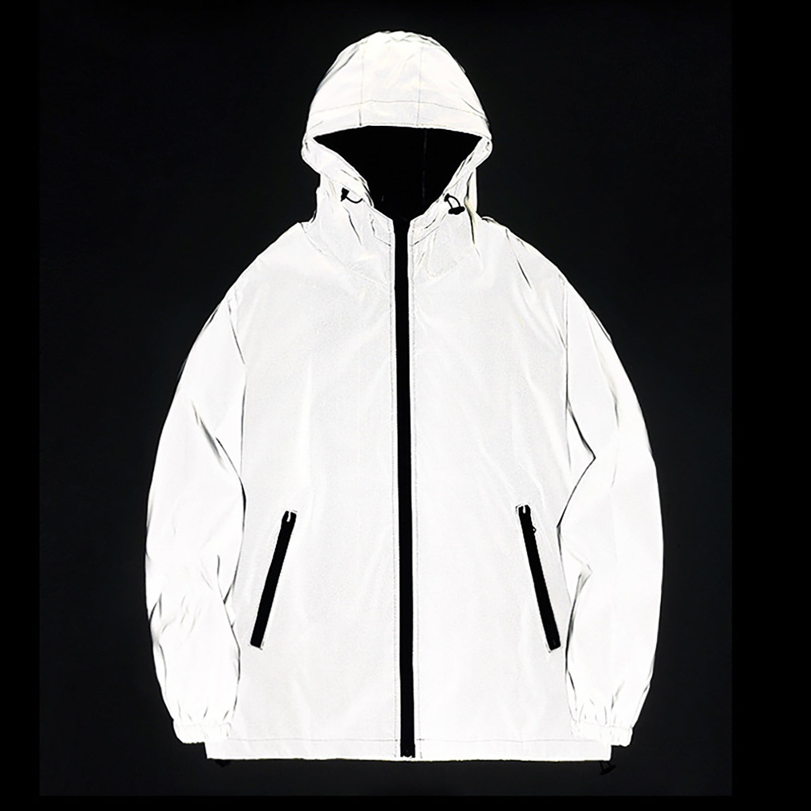 uikmnh Mens Glow In The Dark Jacket Windbreaker Reflective Jacket Top Winter Coats for Men Winter Jackets for Men XXL