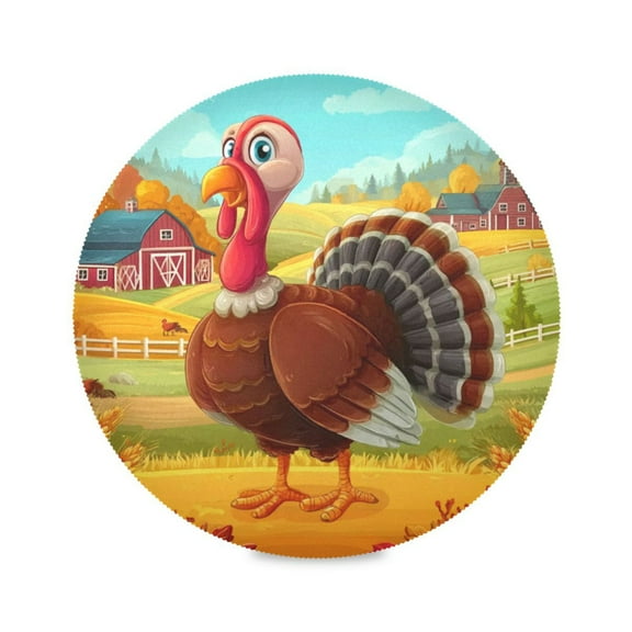 IAUYY Set of 1 Round Placemats for Dining Tables Heat-Resistant and Wear-Resistant DIY Printing Design Table Placemats，Applicable for Christmas Bright Sunlight