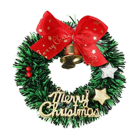 Wall Window Fireplace Christmas Tree Mini Bells Wreath