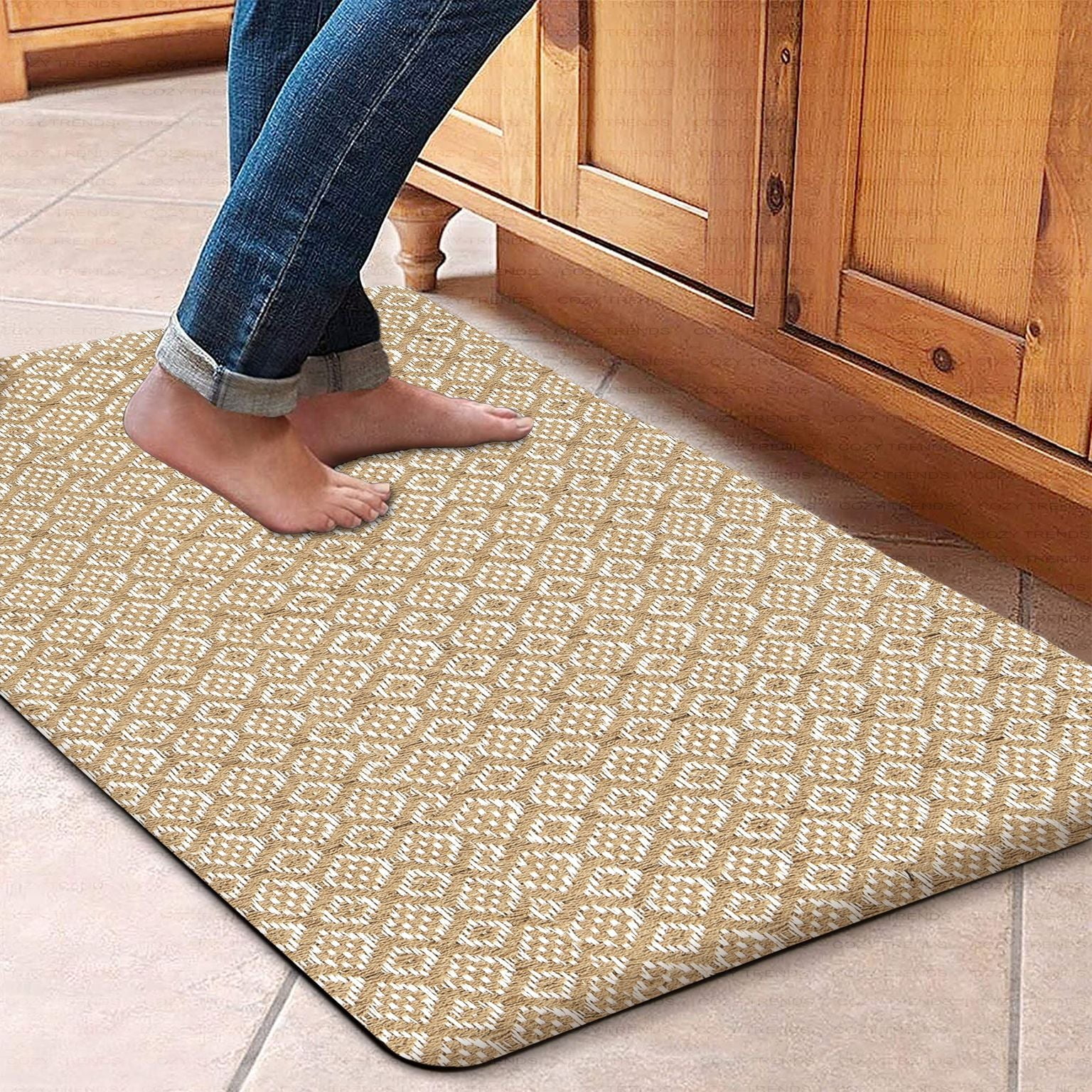 Cotton Kitchen Mat Cushioned Anti-Fatigue Rug, Non-Slip Mats Comfort Foam  Rug for Kitchen, Office, Sink, Laundry - 18''x30'' - Yahoo Shopping