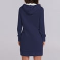 thumbnail image 2 of ameIAEA Sweatshirt Dress Women Long Sleeve Hooded Drawstring Solid Color Mini Dress with Pockets, 2 of 5