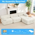 thumbnail image 5 of Mixoy Modular Sectional Sofa, Convertible L Shaped Couch, Modern Living Room Furniture Sets, Floor Sectional Sofas for Living Room, (Beige, 3PC), 5 of 10