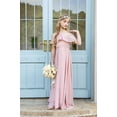 thumbnail image 4 of Drtj 2-14T Kids Teens Junior Bridesmaid Flower Girl Dresses Cascading Ruffles A-line Cold Shoulder Halter Floor-Length Chiffon, 4 of 5