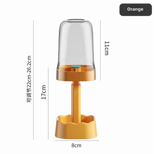 Orange Handle-Free Plastic Toothbrush Holder Set for Students - Minimalist Electric Toothbrush Stand with Hanging Design, Child-Safe Versatile Storage Solution for Dorm Bathroom & Kitchen