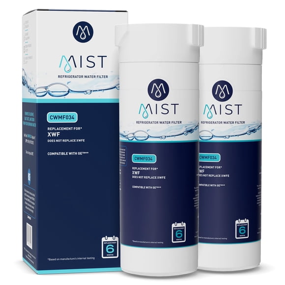 Filtro de agua de repuesto Mist XWF para GE XWF, paquete de 2