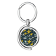 thumbnail image 1 of Flor verde planta de pintura amarilla Rotating keychain Metal Keyring Holder, 1 of 2