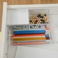 thumbnail image 6 of Martha Stewart Brody Clear Plastic Storage Organizer Bins with White Engineered Wood Lids for Home Office, Kitchen, or Bathroom, SM-x2/MED-x1, 6 of 10