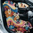 thumbnail image 2 of Bulopur Hippie Flower Car Seat Towel Cover After Gym Breathable Sweat Carseat Protector for Yoga Beach Hiking Easy to Install Athletic Running Towel Gift for Holiday, 2 of 7