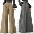 thumbnail image 4 of Lixiuxyad Wide Leg Pants Pants For Women Palazzo Pants Summer Printed Cropped Cotton Linen Comfy Baggy Trousers With Pockets Fashion Elegant Party High Waist Wide Leg Trousers Flared Pants Yellow, 4 of 6