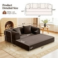thumbnail image 3 of ATHOPE 63" Folding Convertible Sofa Bed, Oversized Corduroy Upholstered Boneless Couch, Loveseat Sleeper with Pull Out Bed, Floor Sofa Modular Futon Couch for Living Room Bedroom Lounge, Coffee, 3 of 13