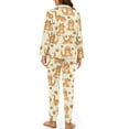 thumbnail image 2 of DISNIMO Womens Pajama Sets Cat Paw Printed Long Sleeve Top with Long Pants 2 Piece Pjs Comfy Lounge Set V Neck Button Down Sleepwear, (Available in Plus Size), 2 of 6