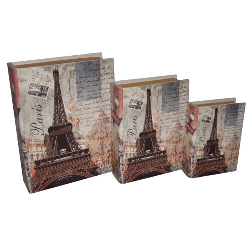 Set of 3 book box paris/eiffel tower