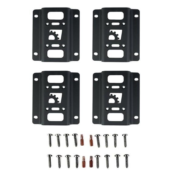 BuiltRight Industries Tie Down Anchor Plate 104104 Bed Side Mount; Screw On; Black; Set Of 4; With 4 Threaded Insert Screws