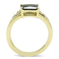 thumbnail image 3 of Gold Womens Ring Anillo Para Mujer Stainless Steel Ring with AAA Grade CZ in Black Diamond, 3 of 4