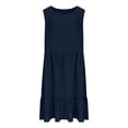 thumbnail image 5 of Miluxas Women's Plus Size Ruffle Tank Dress Sleeveless Round Neck Mini Dress Solid Casual Going Out Sundress Navy, 5 of 6