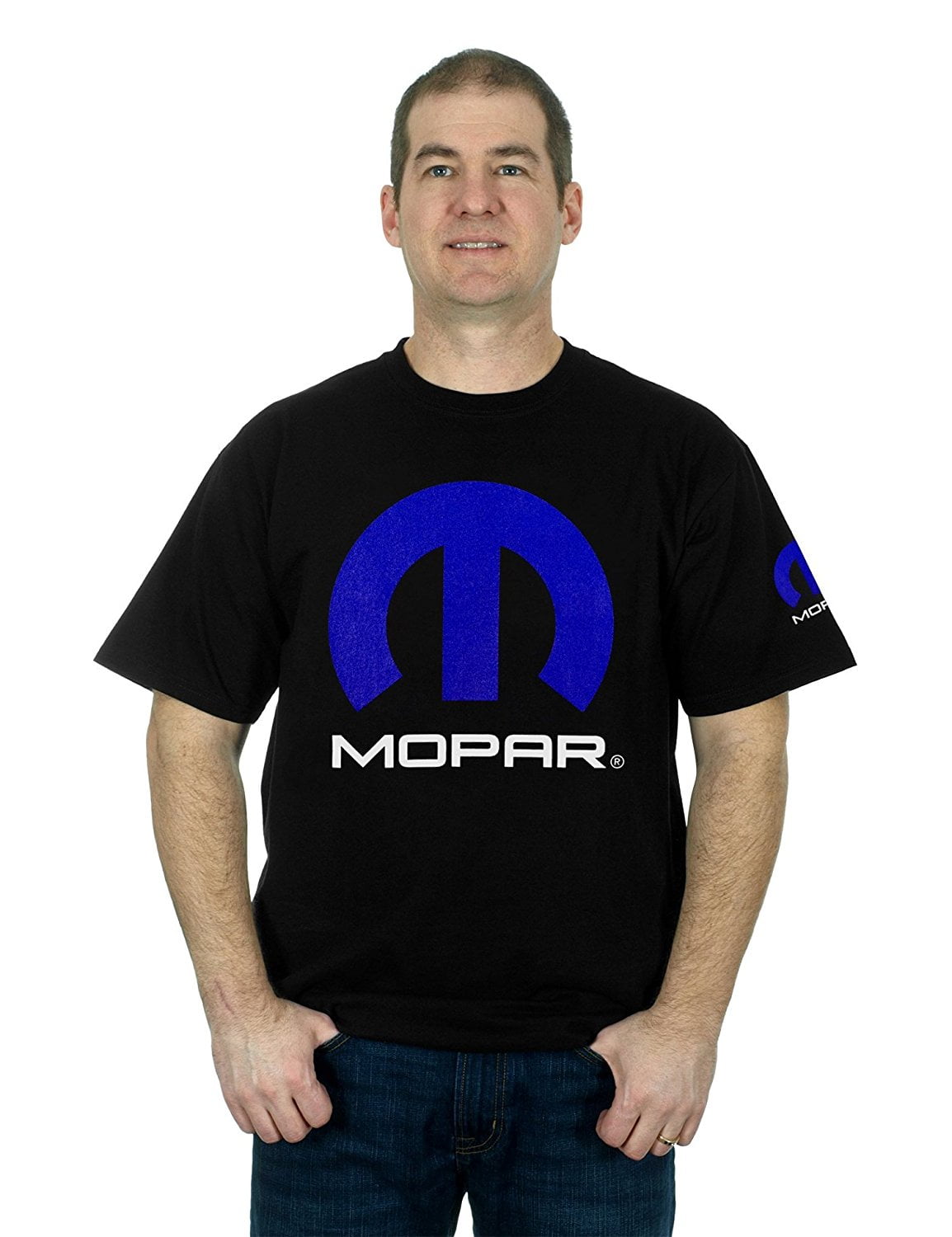 Mopar Logo Mens Short Sleeve Polo Shirt Tee Printed On The Back White