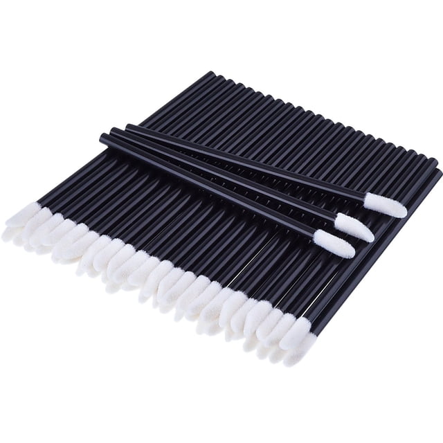 100 Stück Einweg Lippenpinsel Stick Lippenstift Pinsel Gloss Stab Applikatoren, Schwarz Ormromra LKX-1400