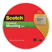 Scotch Double Sided Permanent Mounting Tape, 3/4 in W X 38 yd L, White