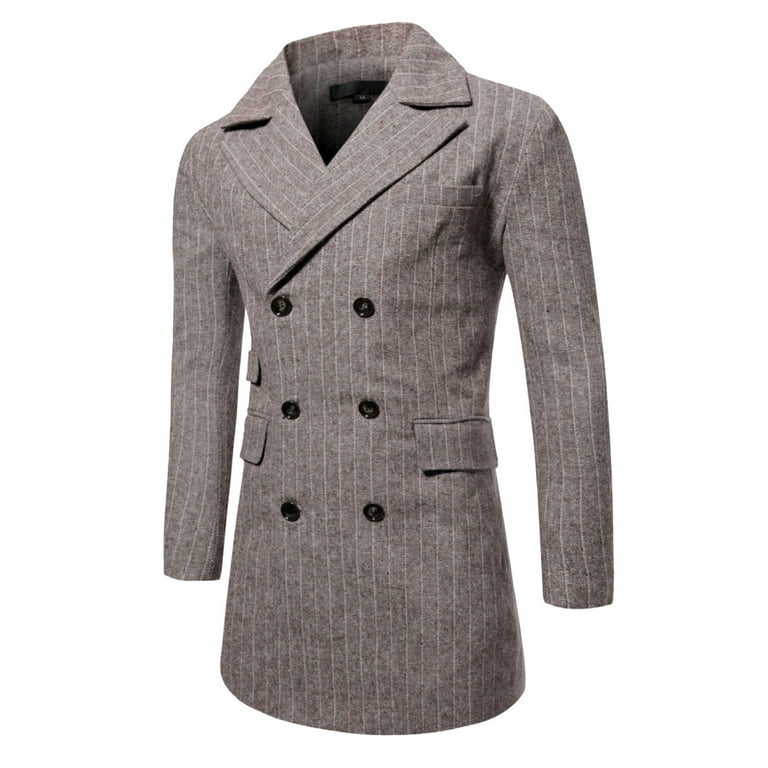 JDEFEG Rain Anorak Men Male Autumn and Winter Trench Coat Double