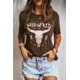 thumbnail image 2 of ABPHQTO Camiseta con estampado de animales WILD FREE marrón para mujer, 2 of 5