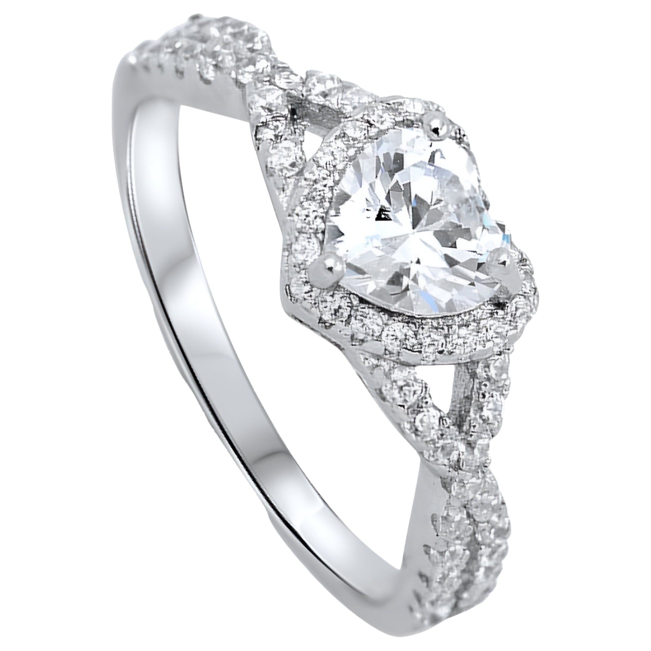 ■ENGBROX■ silver925 forever heart cubic ring EBRG23004SV Sterling Silver Women's Infinity Knot Heart Ring with
