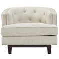 thumbnail image 3 of Modway Coast Fauteuil Moderne Rembourré en Tissu de Polyester, Beige, 3 of 5