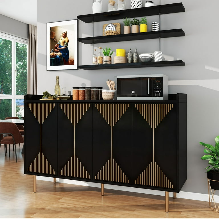 Black and gold sideboard cabinet discount