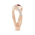 thumbnail image 3 of ANGARA Natural Criss Cross Pear Shaped Ruby Ring with Diamond Accents in 14K Rose Gold for Women (Size-7x5mm) | July Birthstone Jewelry for Her | Natural Ruby Rings, 3 of 9